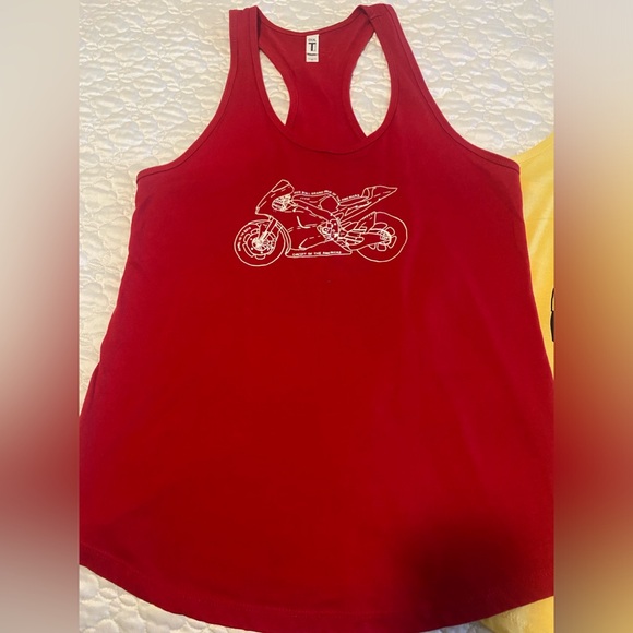 2 Moto GP tank tops by next level. Size XL in red and yellow. Good condition. - Picture 2 of 8